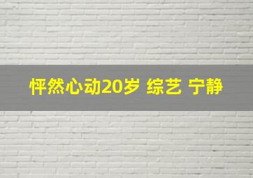 怦然心动20岁 综艺 宁静